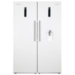 یخچال و فریزر دوقلو 40 فوت پاکشوما مدل RTRA-RTFA۹۰۱iW (N۲)، دارای نمایشگر و بدون برفک، با ارتفاع 187، پهنای 118 و عمق 73 سانتی‌متر، میزان مصرف انرژی A+، دارای 5 طبقه در یخچال و 4 کشو در فریزر، دارای سیستم نوفراست