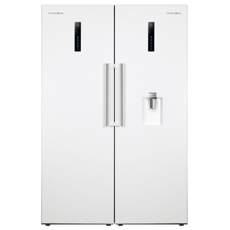 یخچال و فریزر دوقلو 40 فوت پاکشوما مدل RTRA-RTFA۹۰۱iW (N۲)، دارای نمایشگر و بدون برفک، با ارتفاع 187، پهنای 118 و عمق 73 سانتی‌متر، میزان مصرف انرژی A+، دارای 5 طبقه در یخچال و 4 کشو در فریزر، دارای سیستم نوفراست