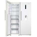 یخچال و فریزر دوقلو 40 فوت پاکشوما مدل RTRA-RTFA۹۰۱iW (N۲)، دارای نمایشگر و بدون برفک، با ارتفاع 187، پهنای 118 و عمق 73 سانتی‌متر، میزان مصرف انرژی A+، دارای 5 طبقه در یخچال و 4 کشو در فریزر، دارای سیستم نوفراست